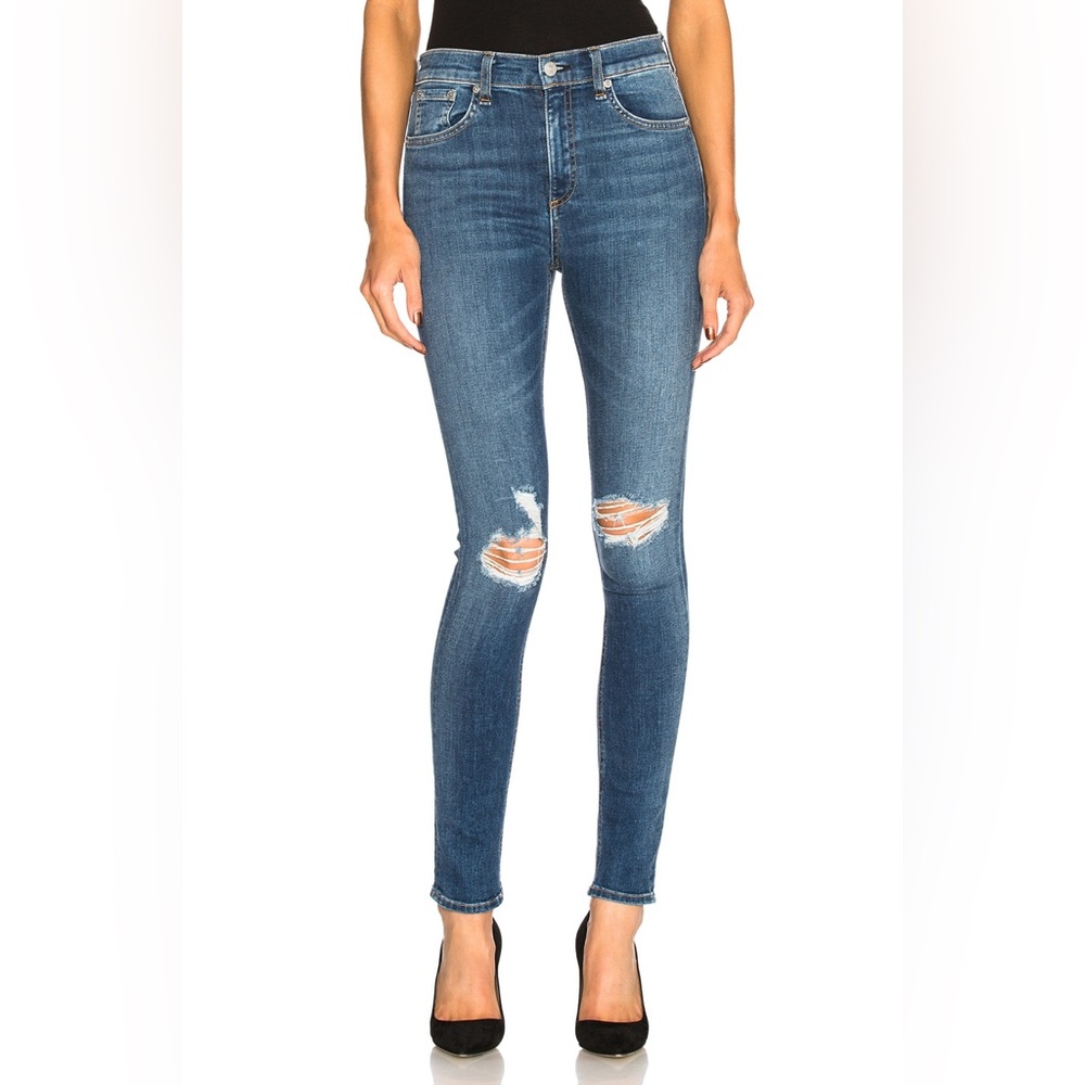 NWOT Rag & Bone High Rise Skinny Jeans In Bonnie Wash Women’s 25